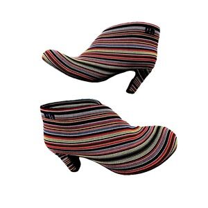 United Nude Multicolor Stripe Ankle Boots Heels Size 6,5 EU 37